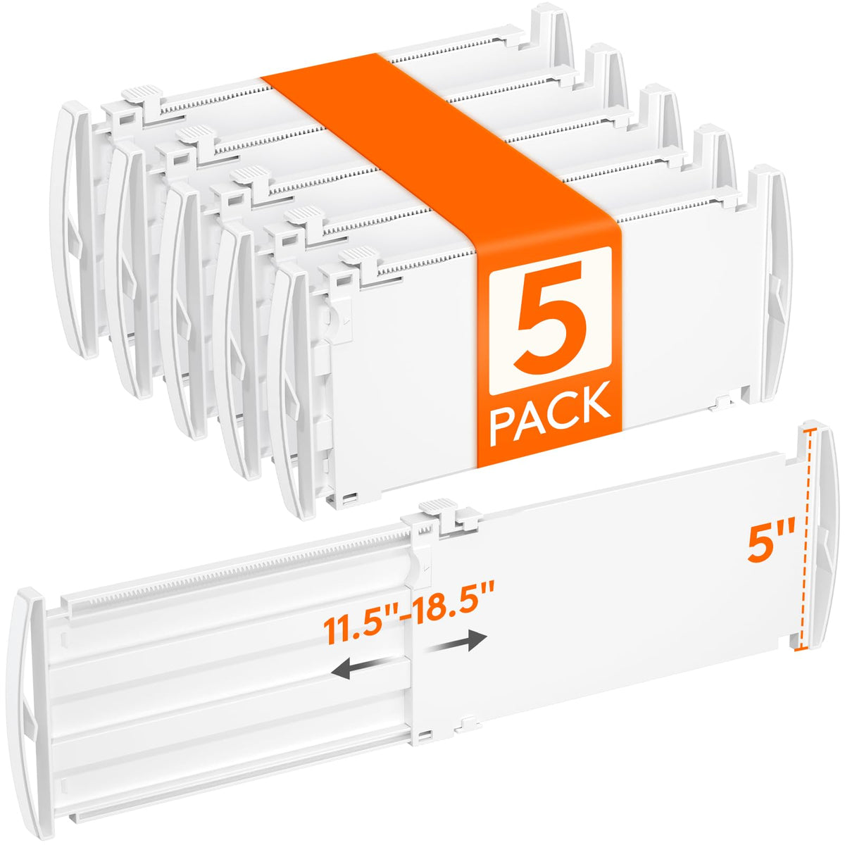 Lifewit 5" Tall Drawer Dividers, Adjustable Deep Drawer - Image 1