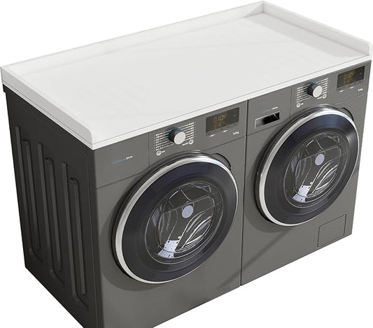 Washer Dryer Countertop, 54" Width * 27.4” Depth Washer and Dryer Covers for The Top for Laundry Room Organization, Washer and Dryer Countertop Shelves, White