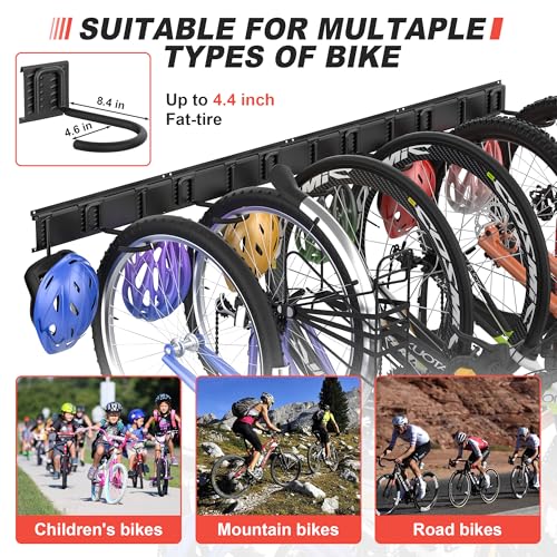Bike Storage Rack, Wall Mount Bicycle Rack Vertical Bike Hanger - Image 6
