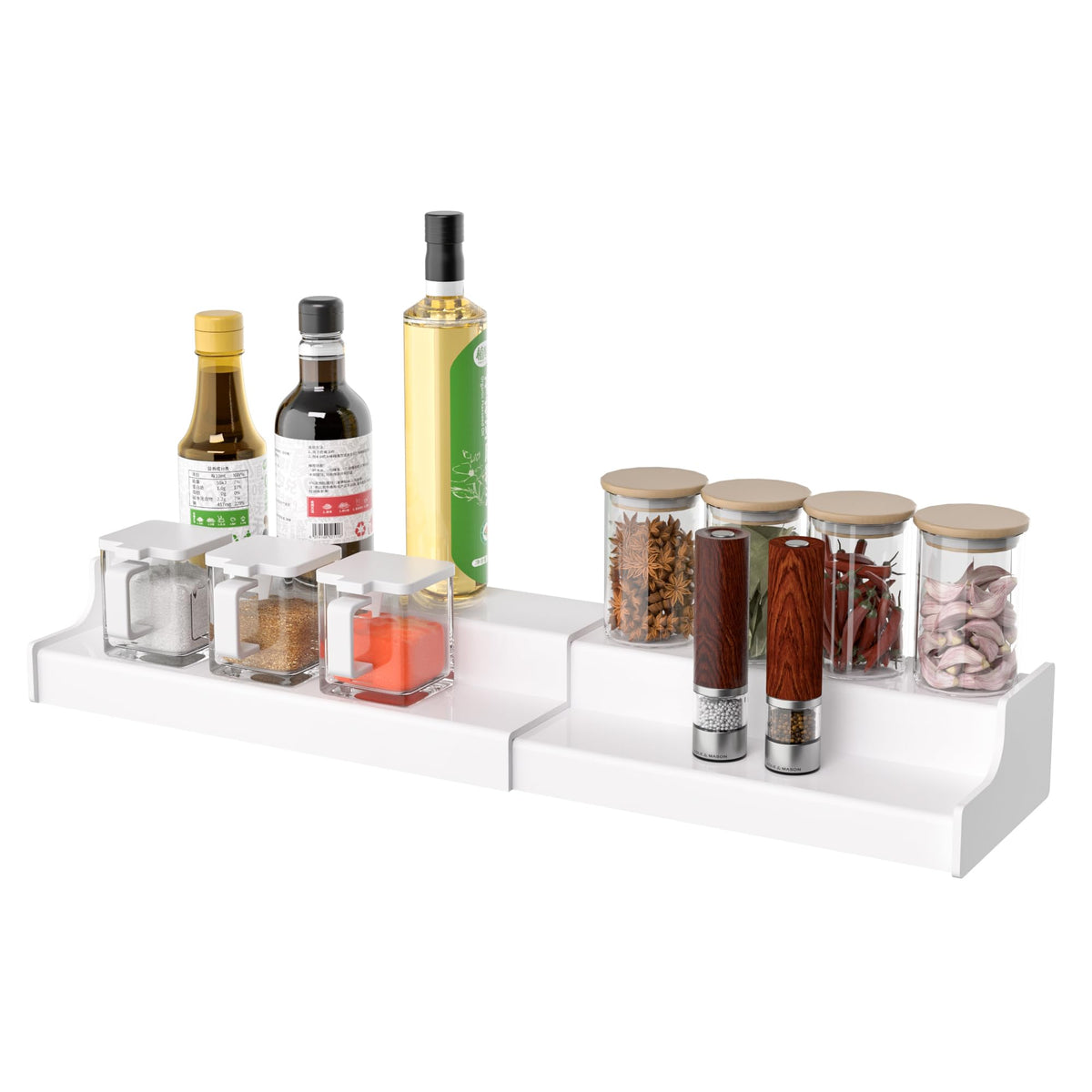 Sezanrpt Expandable Spice Rack Cabinet Organizer 2 Tier - Image 1