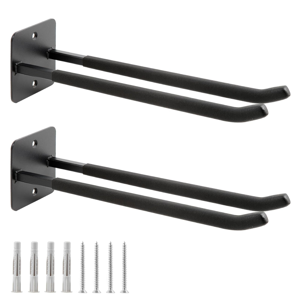 Sinoer 2 Pack Steel Wall Mount Double Garage Storage Hooks - Image 1