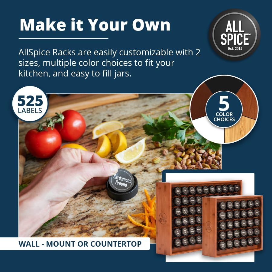 AllSpice Spice Rack Organizer, Wood - Image 5