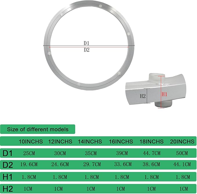 Aluminum Lazy Susan Bearing Metal Rotating Turntable Bearings Swivel Plate Hardware for Dining-Table and Workbench (14 Inchs) …