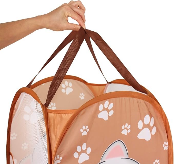 Cute Foldable Laundry Toys Tidy Clothes Socks Basket Storage Bag (Khaki Elephant)