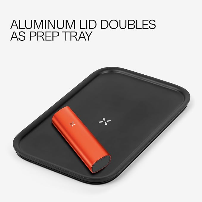 PAX Storage Box – Durable, Smell Proof & Airtight Storage Box with Dual Internal Compartments & Pedestal Tray – Aluminum Lid Doubles as Prep Tray