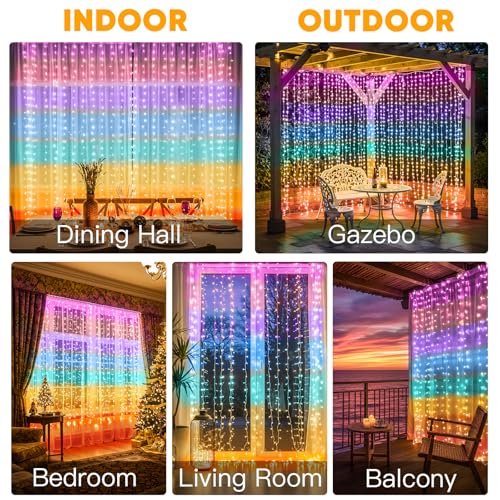 suddus Curtain Lights for Bedroom, 320 Led 9.8ft x9.8ft Hanging - Image 2