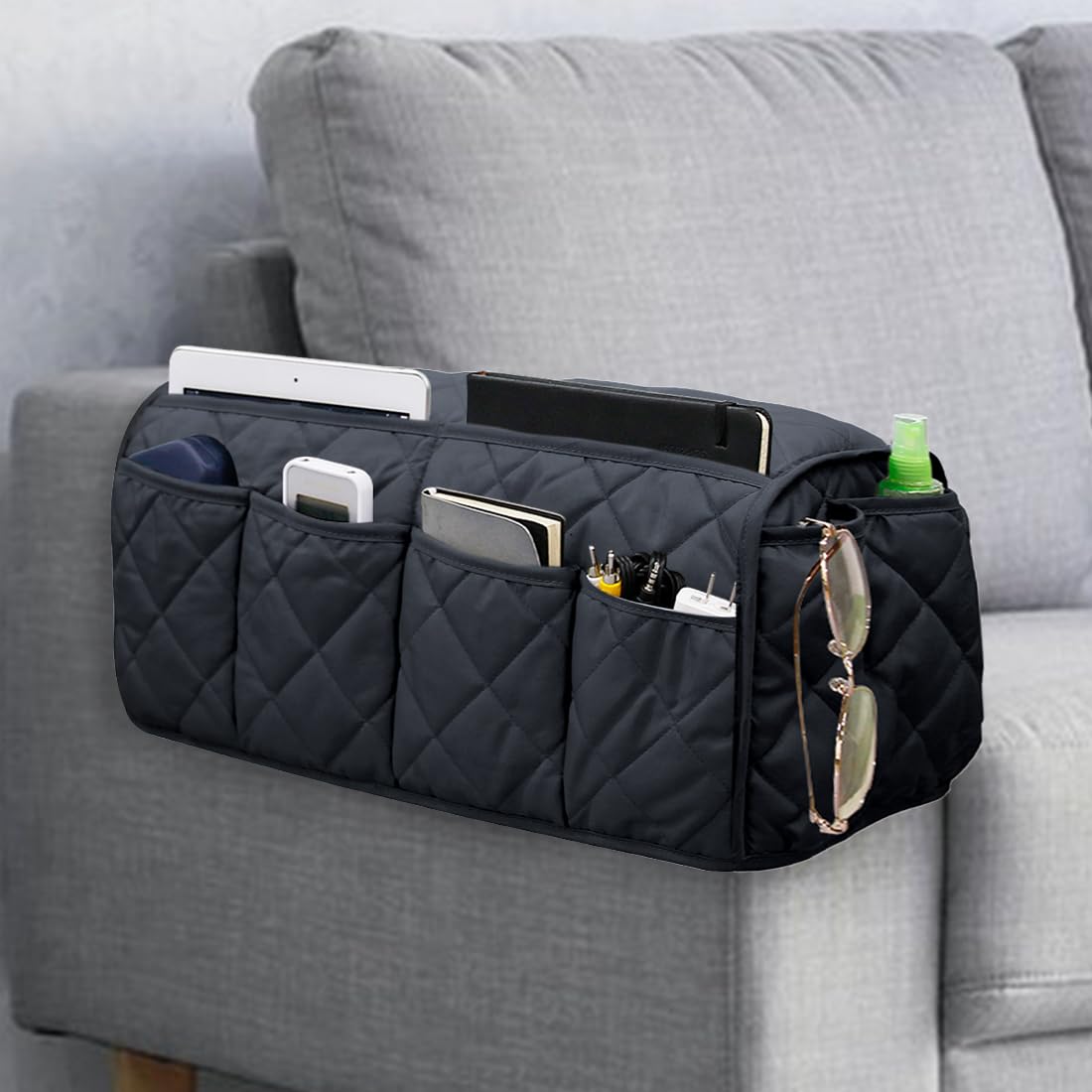 Sofa Armrest Organizer Non-Slip Arm Chair Bedside Caddy - Image 1