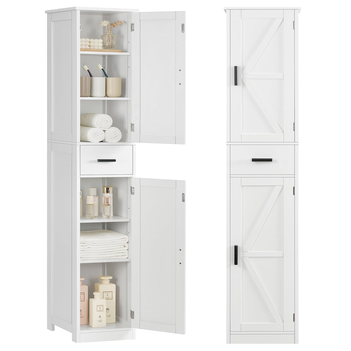 TEENFON 67 Tall Bathroom Cabinet with 6 Shelves & 1 - Image 1