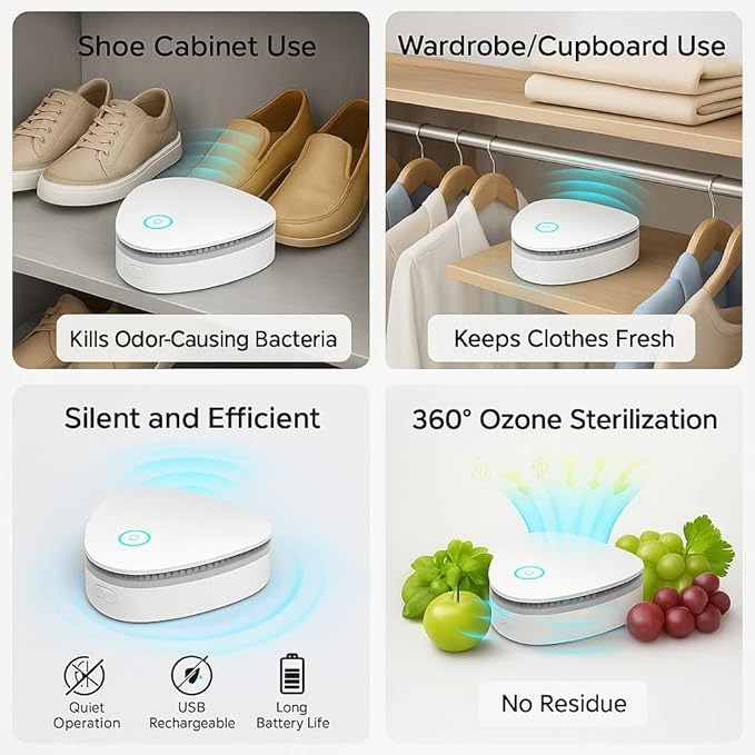 Fridge Deodorizer for Refrigerator, Freezer & Pantry – Long-Lasting Odor Control Freshener for Kitchen, Closets, Shoe Cabinets & Food Storage – Compact, Reusable, No Fragrance
