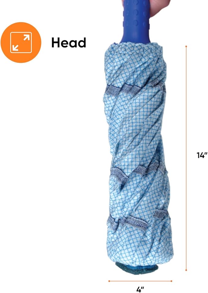 Superio String Cotton Mop for Hardwood Floors, Self-Wringing, Heavy-Duty Commercial/Industrial Use with Aluminum Handle – Blue