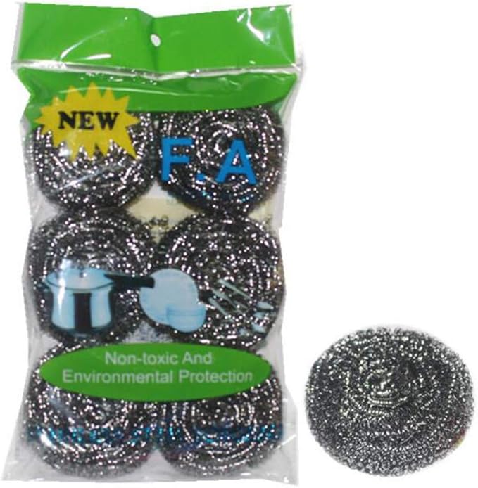 12 Pack Stainless Steel Scrubber, Steel Wool Scrubber,Scouring Pads,Metal Kitchen Scrubbers for Dishes,Stainless Steel Sponge,Steel Wool Scrubber for Cleaning Pans Sinks Dishes Pots Ovens Kitchen