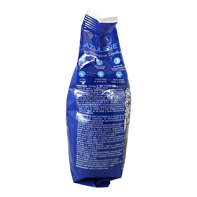 Waxness Film Hard Wax Beads Azulene 1.1 lb (500 g) – Stripless Professional Hard Wax with Azulene for Face & Body, Smooth Application – Made in Italy