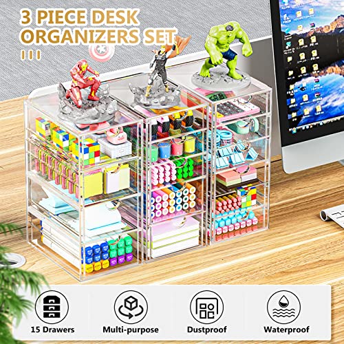 YFXCVSL 3-Pack Acrylic 15-Drawer Storage & Makeup Or | All Products - Image 6