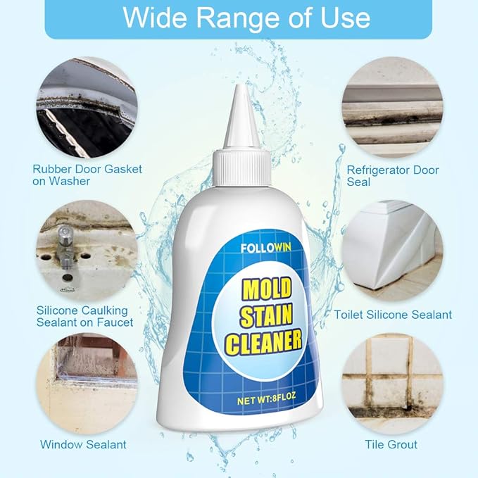 FOLLOWIN Household Mold & Mildew Cleaner Gel - Multi-Surface 8oz