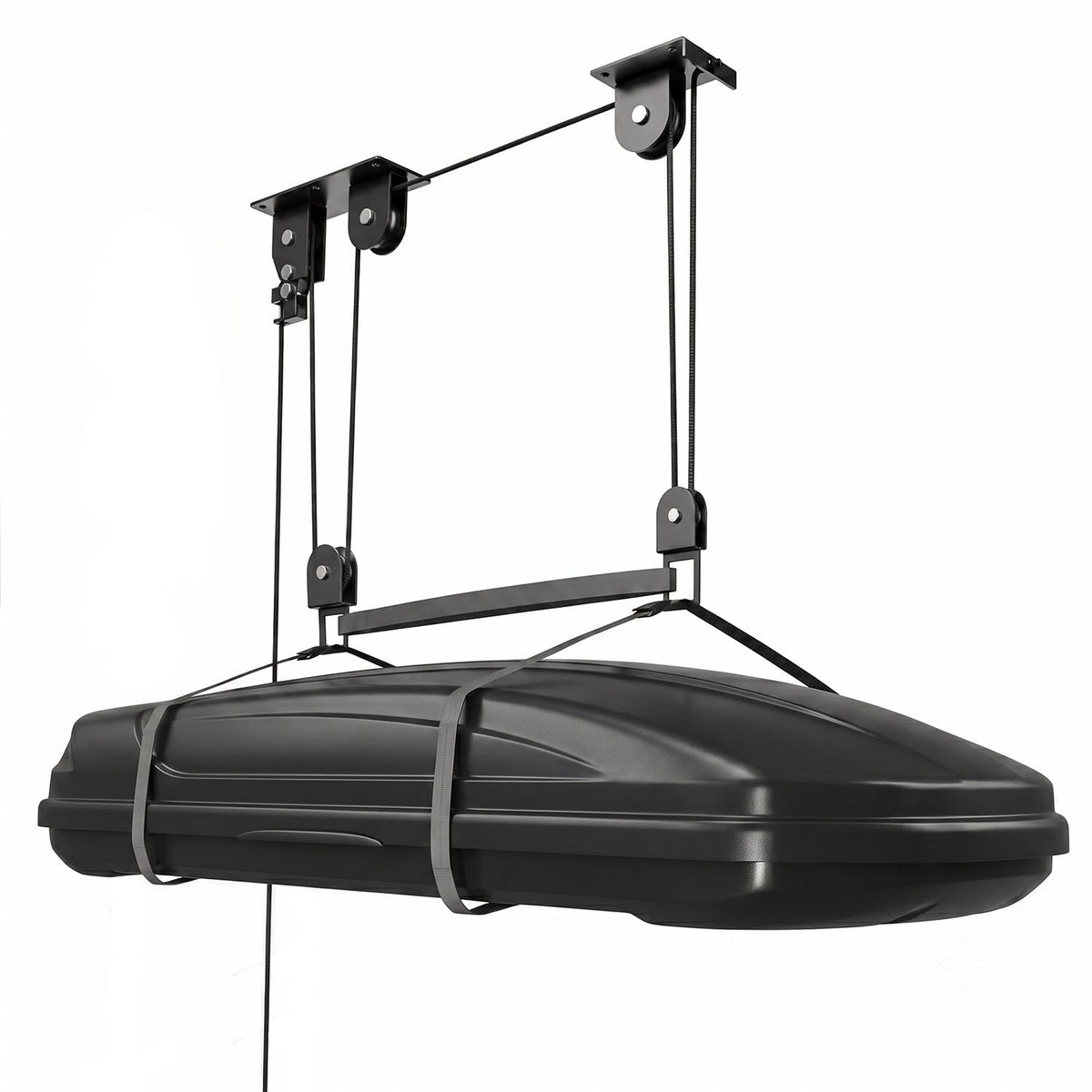 Cargo Box Pulley System, Garage Ceiling Hoist Rooftop | Garage Storage - Image 1