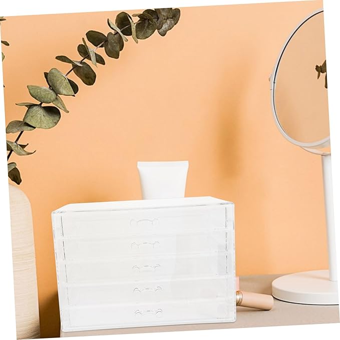 Cabilock Five Storage Box Acrylic Jewelry Organizer Makeup Holder Desktop Drawers for Countertop