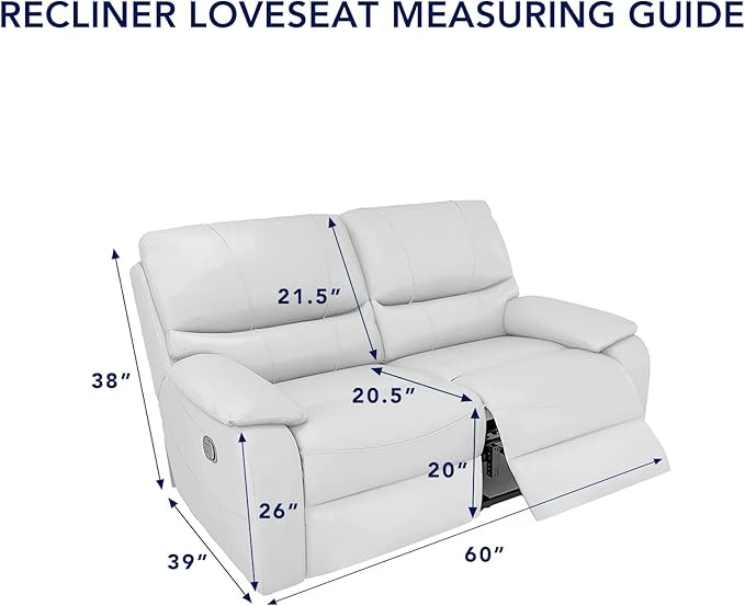PureFit Water Resistant Reversible Sofa Covers for Reclining Sofa 2 Seat - Non Slip Split Recliner Couch Cover for Double Recliner, Washable Furniture Protector for Kids, Dogs (2 Seat, White/White)