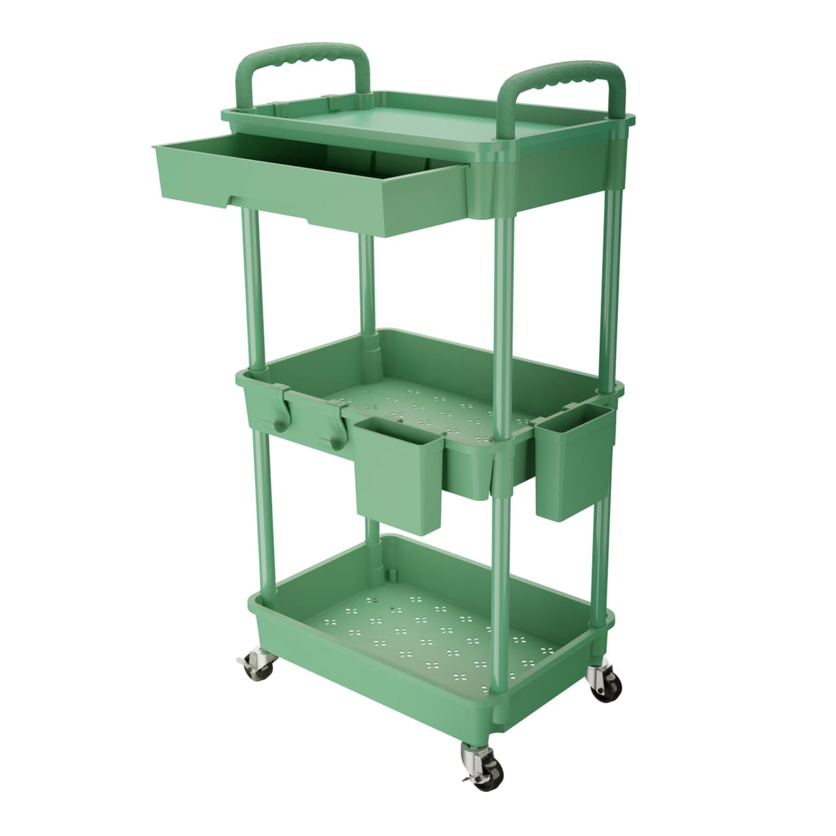 REBECAT 3 Tier Rolling Utility Cart with Drawer,Roll | All Products - Image 1
