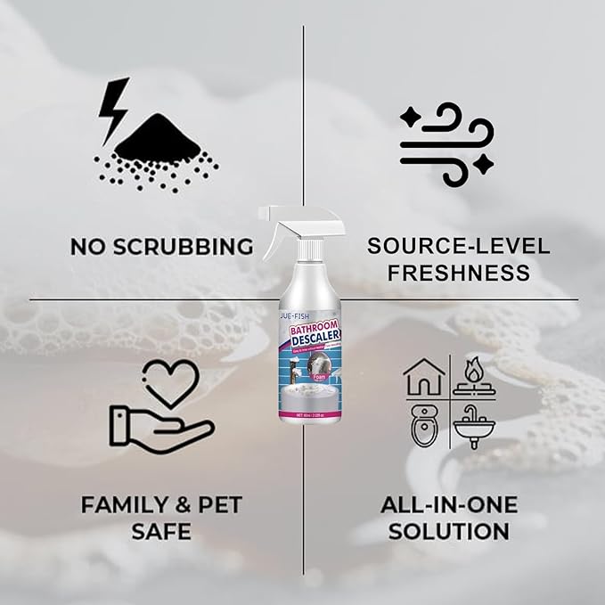 Stubborn Stains Cleaner - Advanced Foam Cleaner for Bathroom and Kitchen Surfaces, Removes Tough Stains Without Scrubbing, Safe for Tiles, Toilets, and Glass (5)