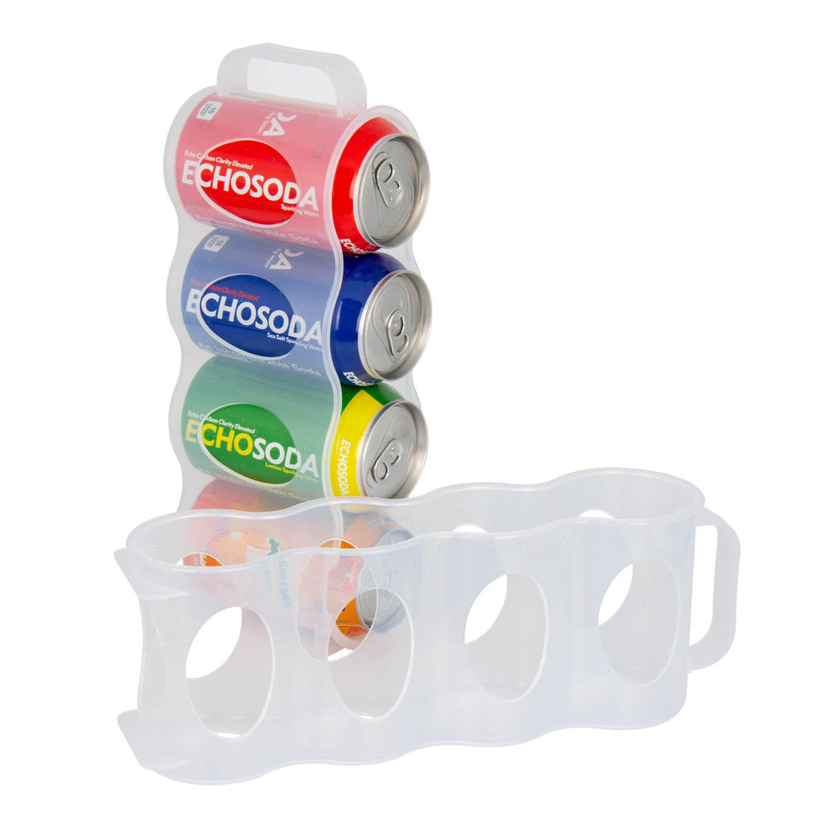 Portable Soda Can Organizer for Refrigerator, Clear, 2 Pack - Image 1
