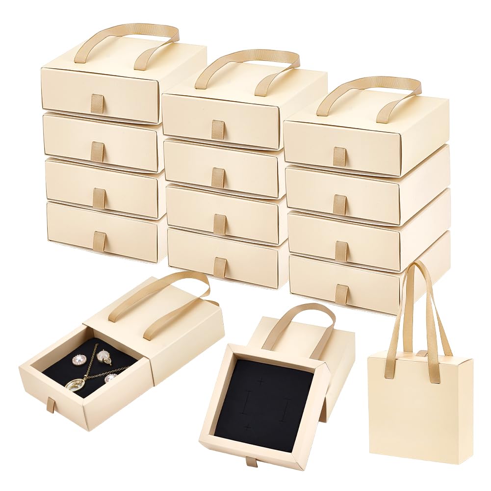 NBEADS 15 Pcs Luxury Jewelry Gift Box, 4.02x3.98x1.42 inch Square - Image 1