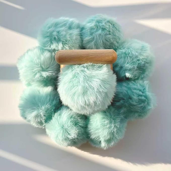 MIUPOO Craft Pom Pom Balls,Large Poms Costume Accessory, Pom pom Balls for Arts and DIY Creative Crafts Decorations,3 Inches,20 Pieces,Lake Blue.