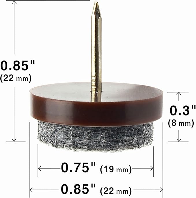 Nail-on Felt Pads X-PROTECTOR 40 PCS - 0.85" Felt Chair Pads - Floor Protectors for Furniture Legs - Best Furniture Sliders for Hardwood Floors (22 mm)!