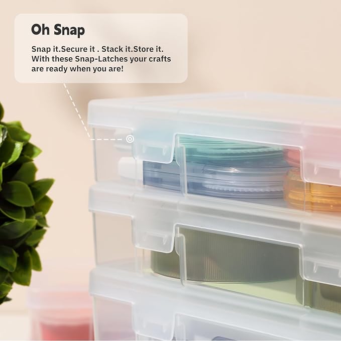 novelinks Plastic Clear Storage Containers for Organizing, Craft Storage Organizers and Stackable Storage Bins with Lids for Pencil Box, Bead, Cookie Cutter, Board Game (12 Pack Small)