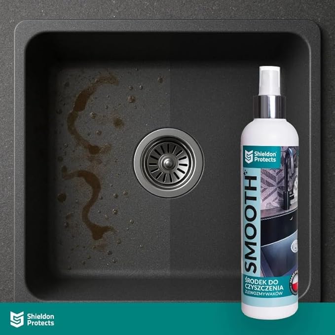 Shieldon Sink Care Kit – Cleaner & Nano Sealer for Granite Composite, Ceramic & Natural Stone Sinks – Restores Shine, Repels Stains, Grease & Hard Water – 2 Sponges & Microfiber Cloth