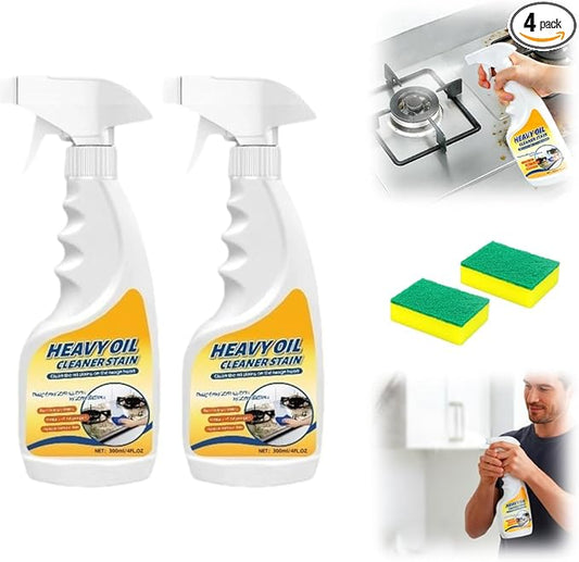 Heavy Oil Multi Purpose Cleaner Stain, Effective Multi-Purpose Cleaner with Kitchen Cleaning Sponges for Household, Oven, Stove, Range Hood, Sink, Heavy Oil Cleane (2PCS)