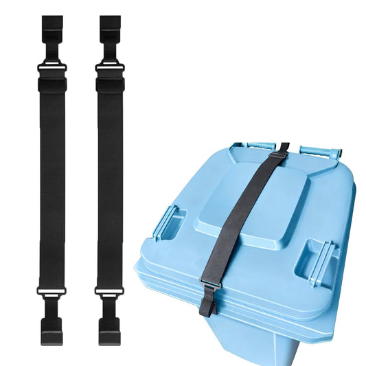 2 Pack Bear Proof Trash Can Lock, Double Claw Strap, Black - Image 1