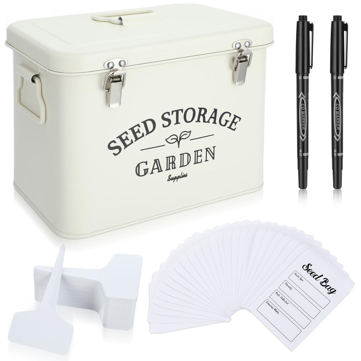 Maitys Seed Storage Container Box with Lid, Stylish - Image 1