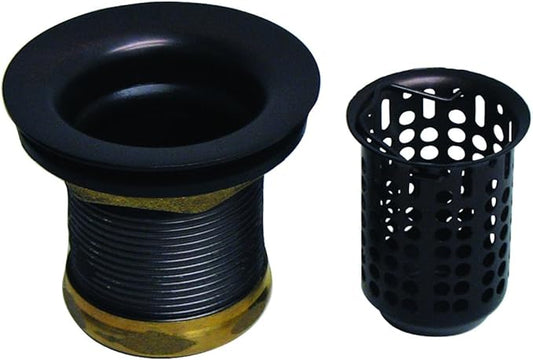 Westbrass R218-12 Junior Bar and Laundry Sink Drain Assembly with Removable Strainer Basket, Oil Rubbed Bronze
