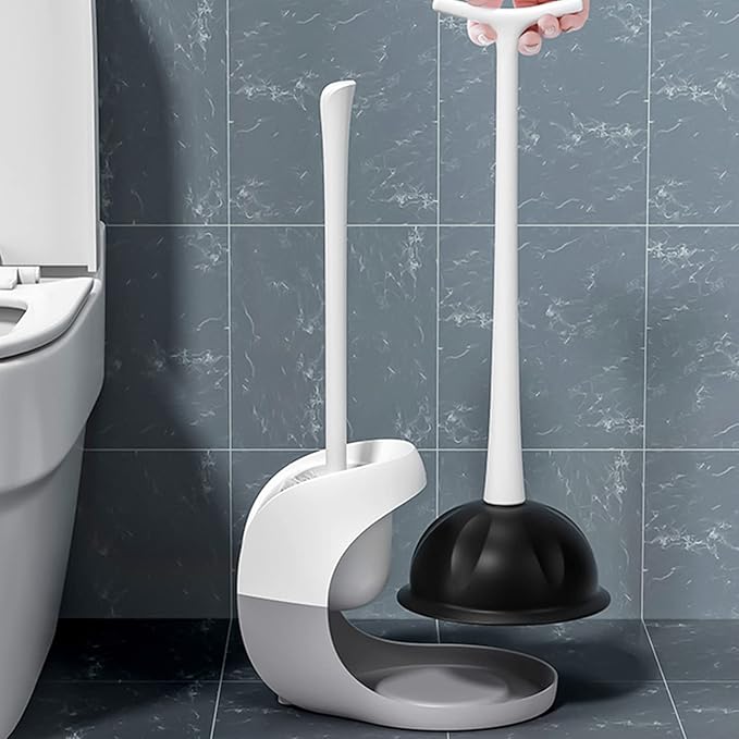 Toilet Plunger and Bowl Brush Combo Toilet & Clogging Tool Bathroom Accessories