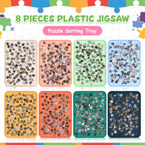8 Pcs 12'' x 8.7'' Extra Large Puzzle Sorting Trays - Image 7