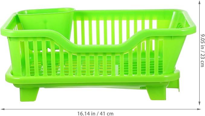 Multifunction Kitchen Tableware Draining Rack with Side Drainage Medium Plastic Bowl Holder Organizer for Chopsticks Cups Spoons Forks Space-Saving Sink Plate and Utensil Storage