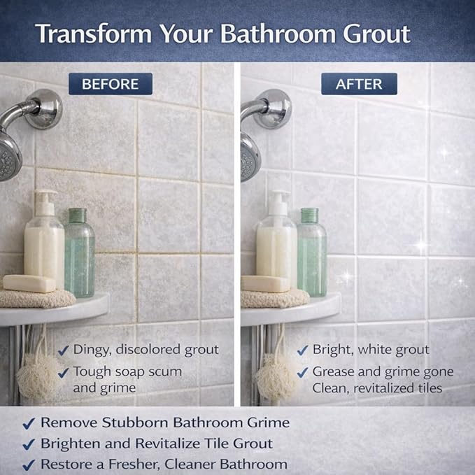 Fuller EZ Clean Grout Cleaner – Professional Strength Tile & Grout Cleaner Spray, Extra Heavy Duty Deep Cleaning Formula, No Mixing Needed, Removes Dirt & Stains, 32 fl. Oz (With Sprayer)