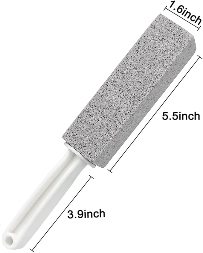 ddLUCK 2 Pack Pumice Cleaning Stone with Handle, Toilet Bowl Cleaner Toilet Brush with Non-Slip Long Plastic Handle for Kitchen/Bath/Pool/Household Cleaning