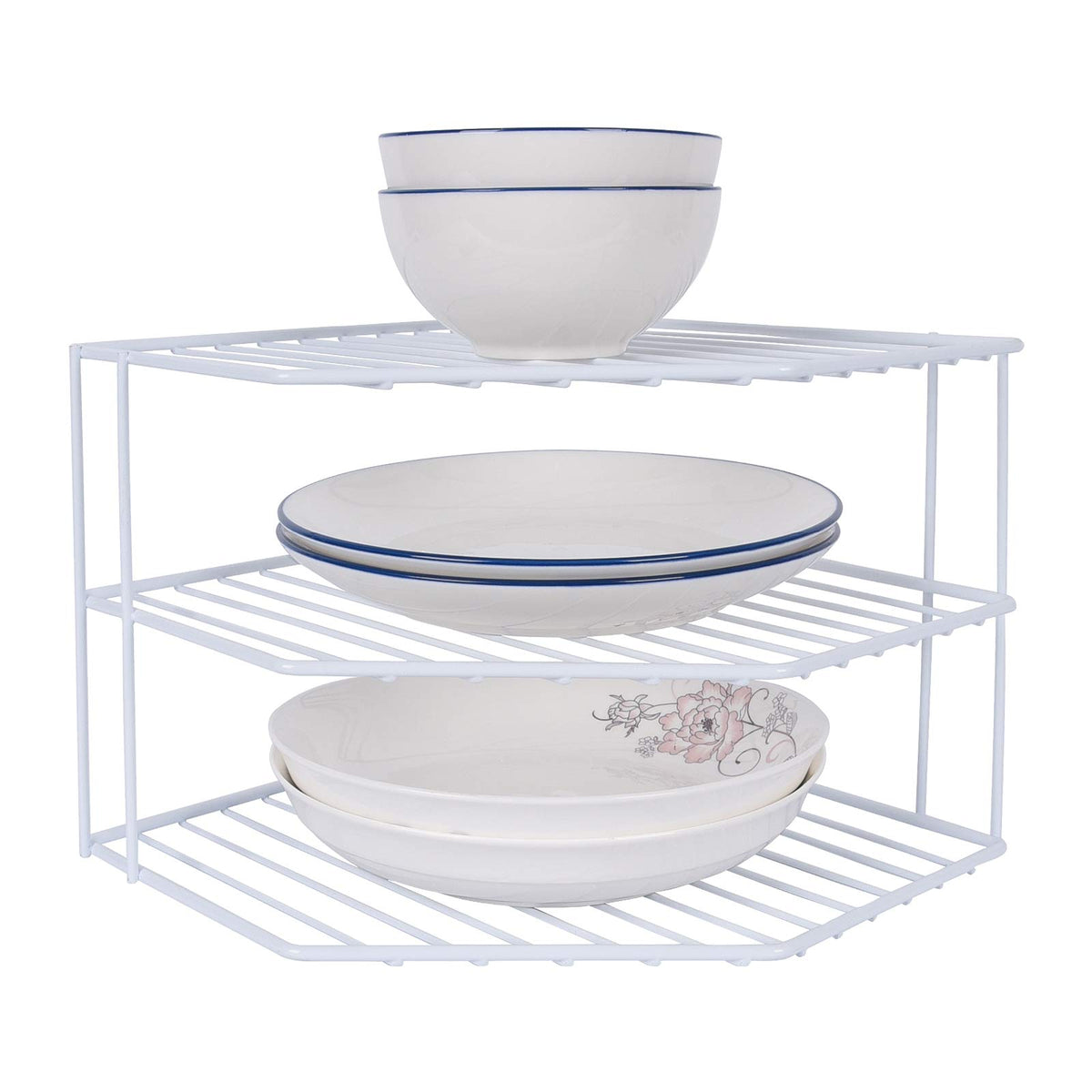 3-Tier Corner Shelf Counter and Cabinet Organizer - Steel Metal - Image 1