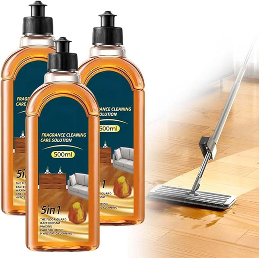 Floor Cleaner, 2026 New 5-In-1 Floor Cleaner Pro, Multi-Purpose Scrubbing Pad for Kitchen and Bathroom, Efficient Stain Remover for Families, Hardwood Surface Wax/Shine/Oil (3pcs)