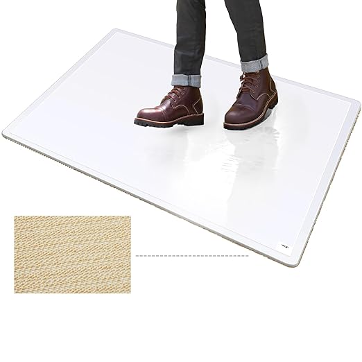 Nuanchu Adhesive Mat Pad Include 1 Sticky Non Slip Base Pad 2 Tacky Dust Mats Construction of 30 Sheets (60 Sheets Total) for Clean Room Science Lab Matting Laboratory Hospital(White,18x36 Inches)