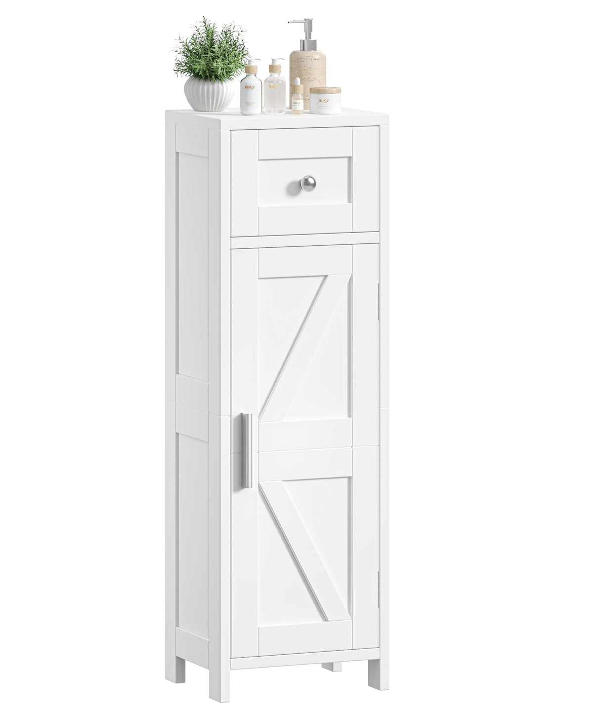 9.8"W Bathroom Storage Cabinet with Drawer & Door, Narrow - Image 1