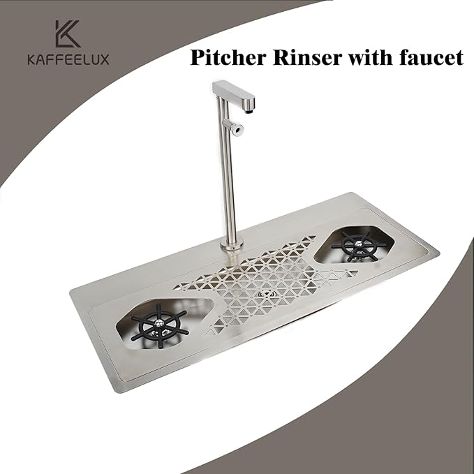 Double headed glass cleaner with faucet, stainless steel glass dishwasher for kitchen sink, bottle dishwashing cup cleaner, sink accessory for home bar faucet (KF76)