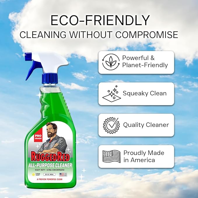 Industrial-Strength All-Purpose Cleaning Spray, Heavy-Duty Cleaner for Kitchen & Home, Multi-Surface Deep Cleaner, Made in the USA, Citrus Scent, 32oz (2 Bottles)