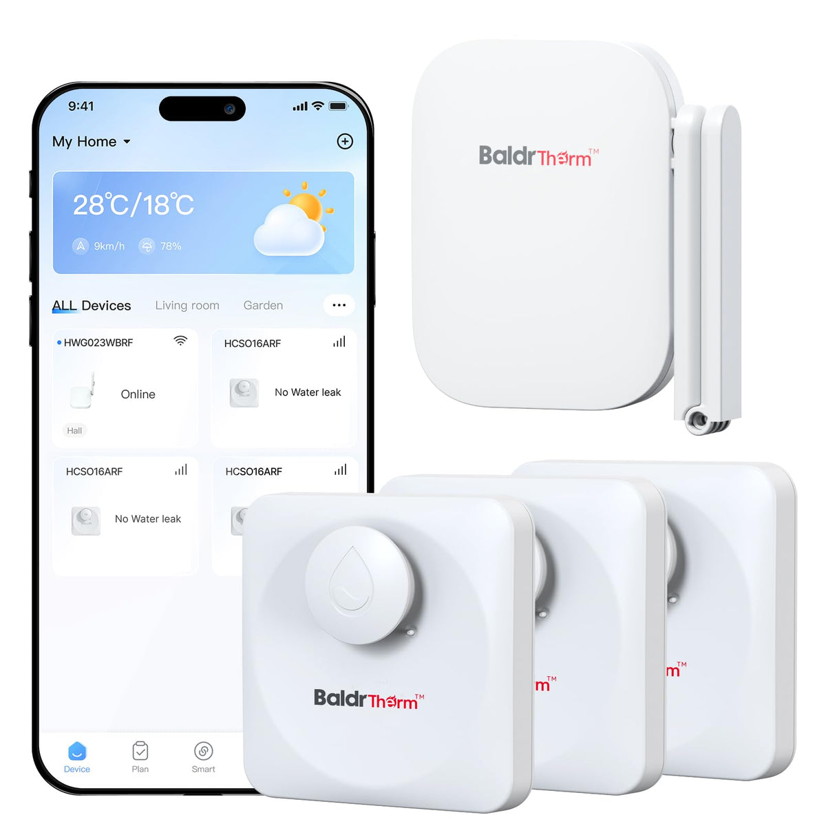 WiFi Water Leak Detector, Hub & Water Leak Sensor 3 Pack - Image 1
