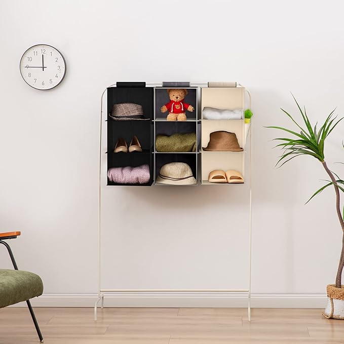 YOUDENOVA 6-Shelf Hanging Closet Organizer, 3-Shelf Closet Hanging Storage Shelves