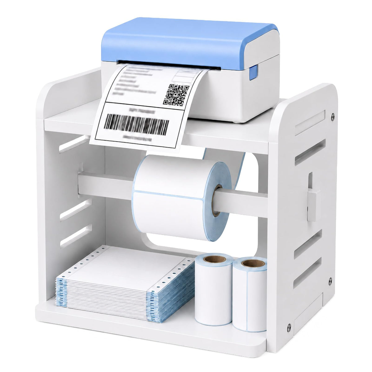 3-in-1 Thermal Label Holder Stand for 4×6, Roll & Fan-Fold - Image 1