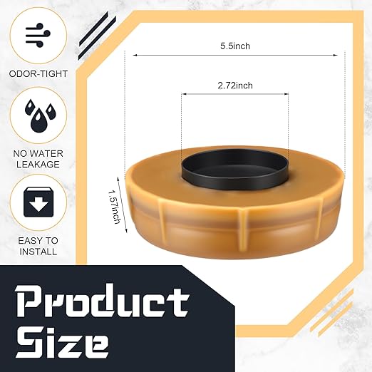 Marsui 8 Pack Toilet Wax Ring Thick Toilet Bowl Wax Ring Gasket Seal for 3-inch/4-inch Waste Line-Gas, Odor and Watertight Seal (Extra Thick)