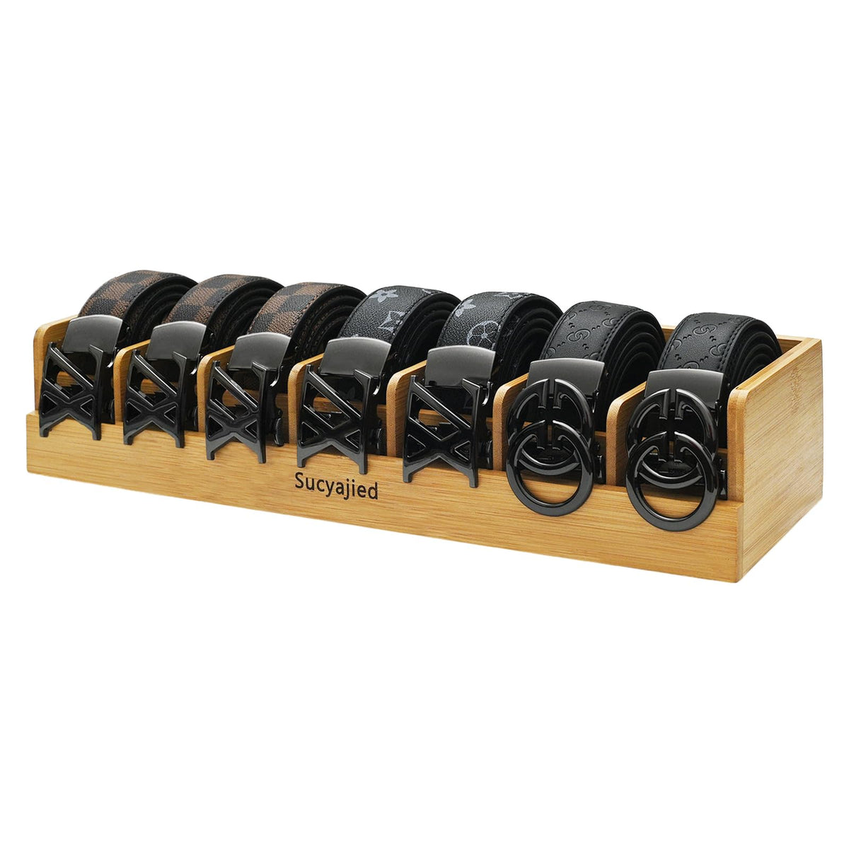 Belt Organizer,Wooden, 7 Compartments