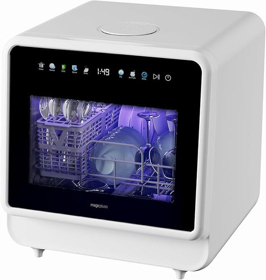 Portable Dishwasher, Countertop Dishwasher with Color Screen, 5 Place Settings & 8 Washing Programs, Mini Dishwashers, 3 Spray Arms with 5 L Built-in Water Tank